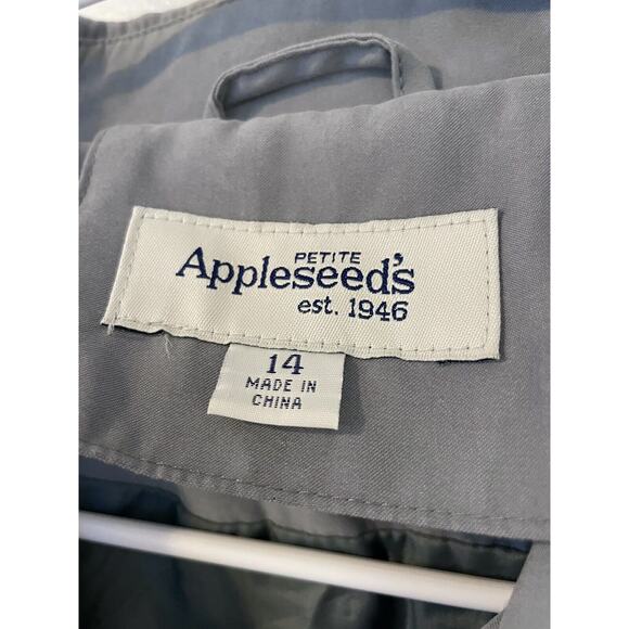 Appleseed's Jacket Size 14 Petite Gray/Green Lined Warm Cut Out Lace Pockets - Picture 7 of 9